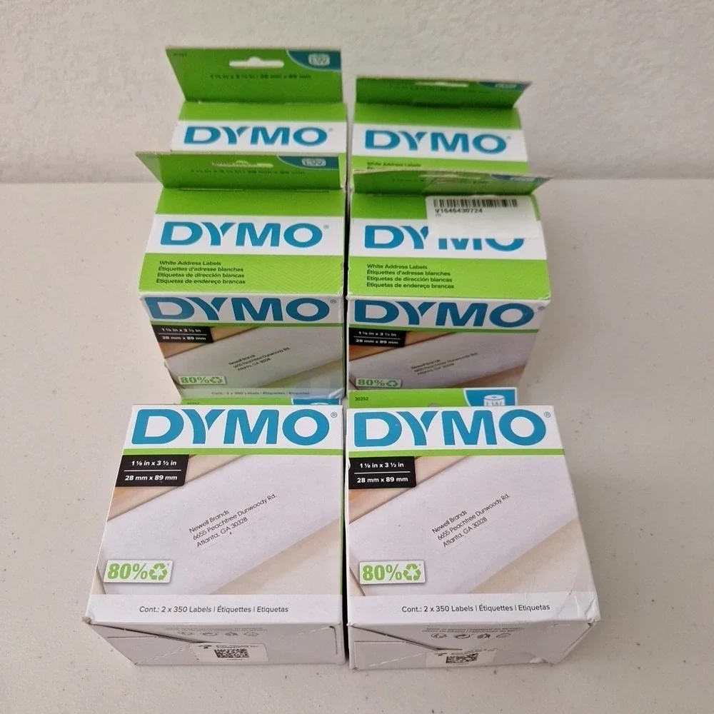 DYMO LabelWriter LW White Address Labels 1 1/8 in x 3 1/2 in NEW IN BOX Set Of 6